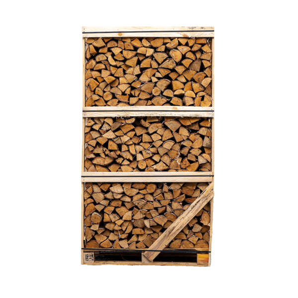 Kiln dried alder firewood in 1,8 RM wooden crates - Team Timber GmbH