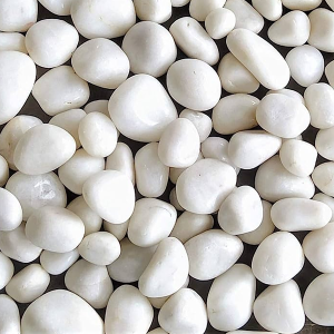 White 1 Kg Decorative Onyx Pebbles - Team Timber GmbH